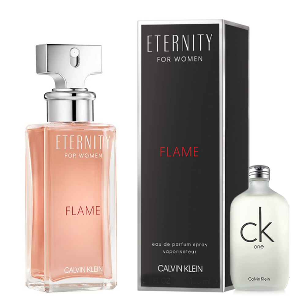 CK Eternity FLAME永恆熾愛女性淡香精100ml(贈CK one小香15ML