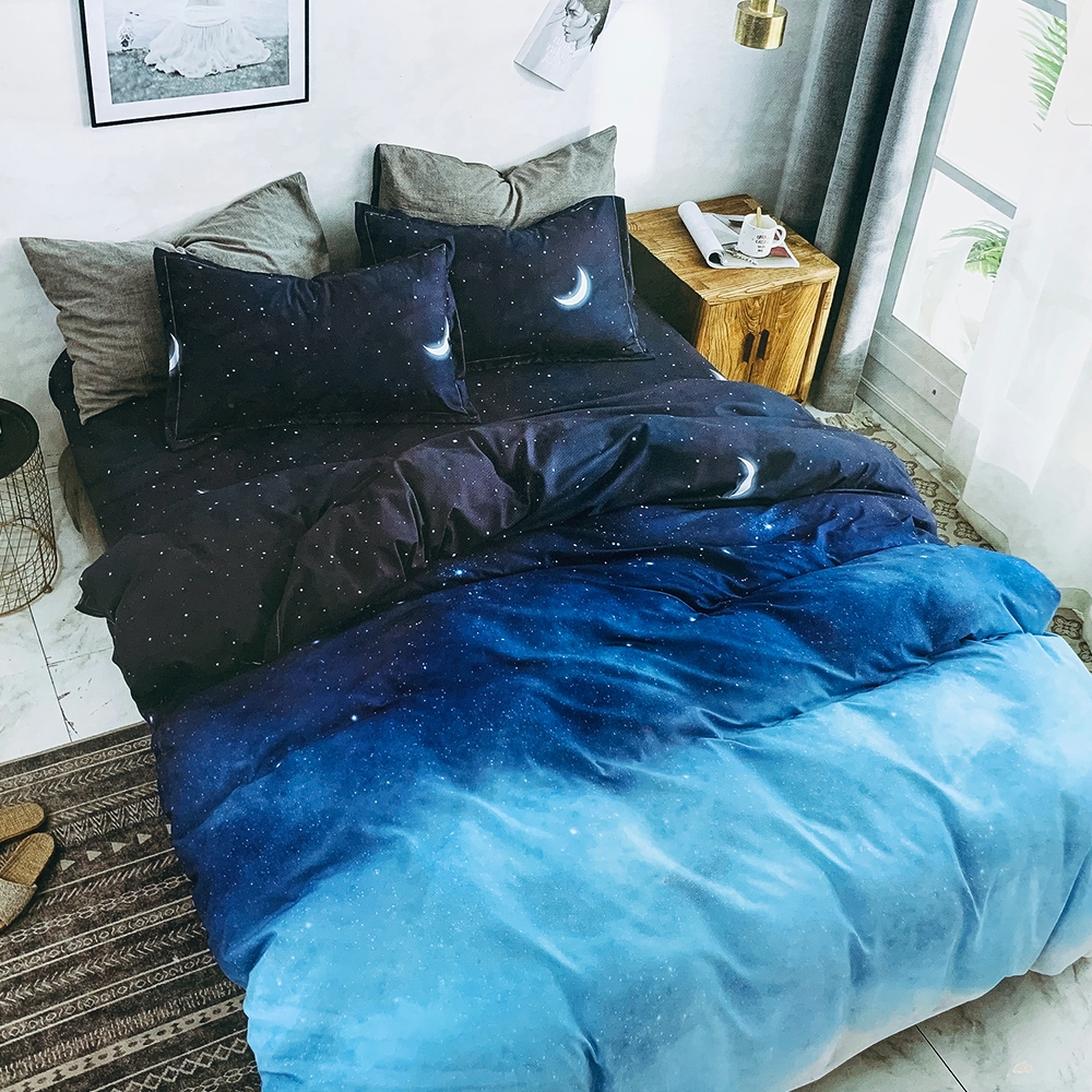Goelia 月光之海 親膚舒柔活性印染超細纖單人床包枕套兩件組