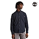 Timberland 男款藍黑格紋有機棉背部印花長袖襯衫|A24GQB68 product thumbnail 1