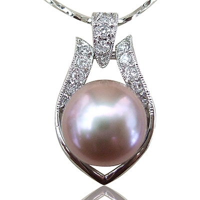 【小樂珠寶】超大11mm大粒徑紫珠-頂級天然珍珠項鍊