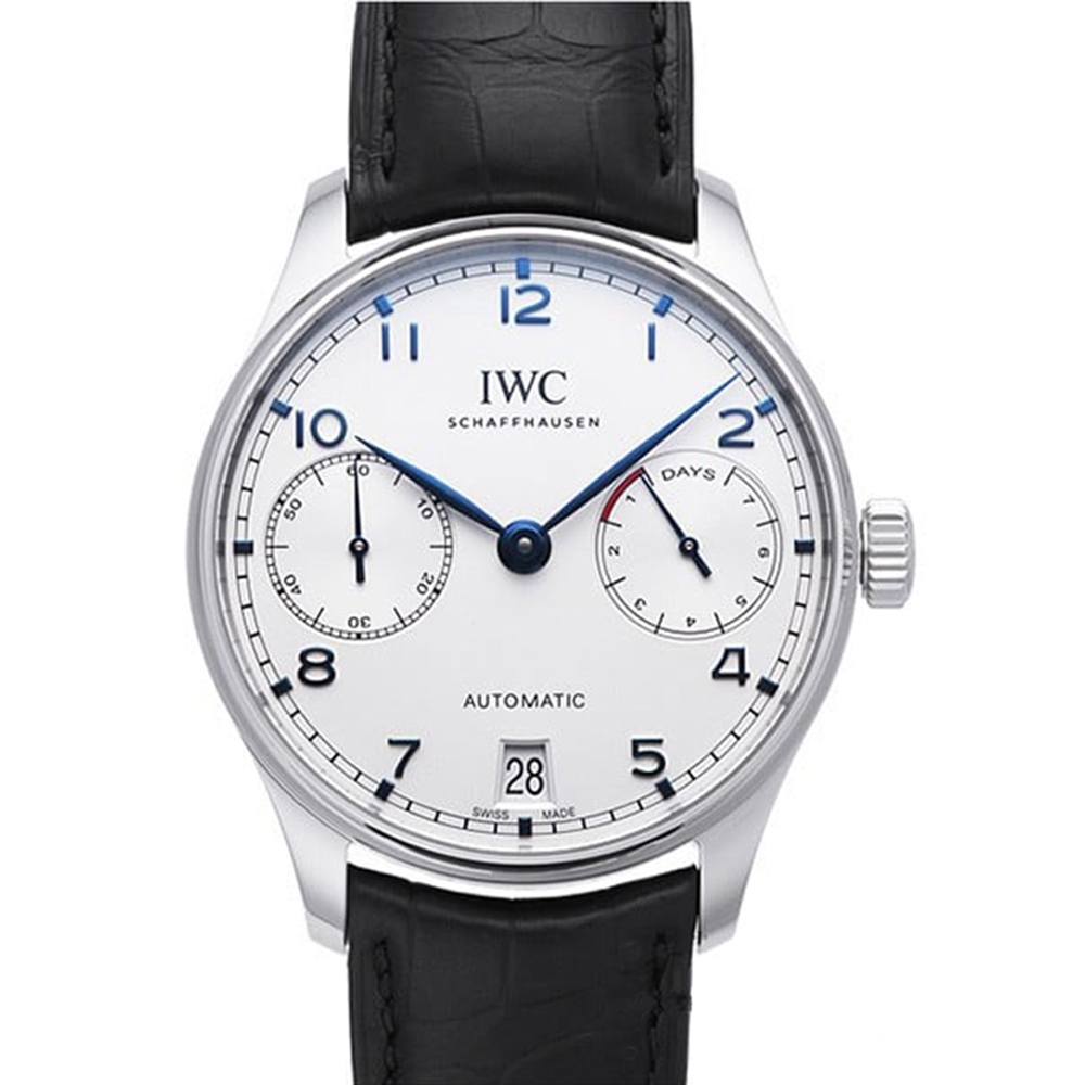 IWC 萬國錶 Protuguese(IW500705) 大葡萄牙系列七日鍊機械款x白面藍字x42.3mm