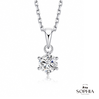 SOPHIA 蘇菲亞珠寶 - 經典六爪30分 F/VS2 18K金 鑽石項墜