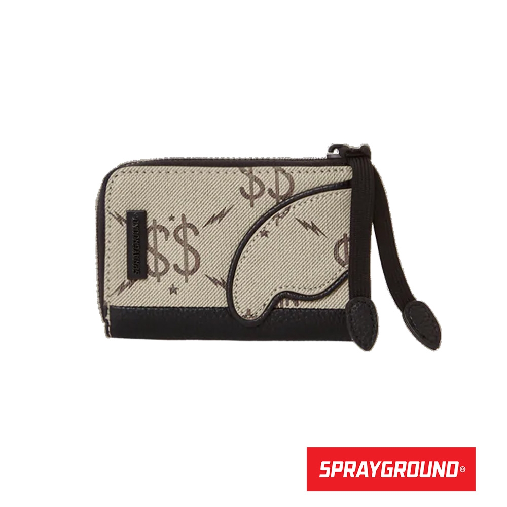 SPRAYGROUND-THE GETAWAY WALLET 雙倍美金拉鍊零錢包-灰色