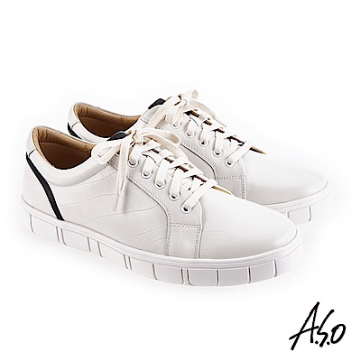 A.S.O 輕量抗震 舒適高包覆性休閒鞋 白