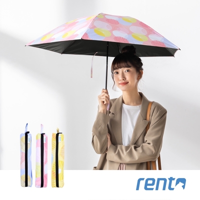 【rento】日式超輕黑膠蝴蝶傘 晴雨傘 - 夏日煙火(粉)
