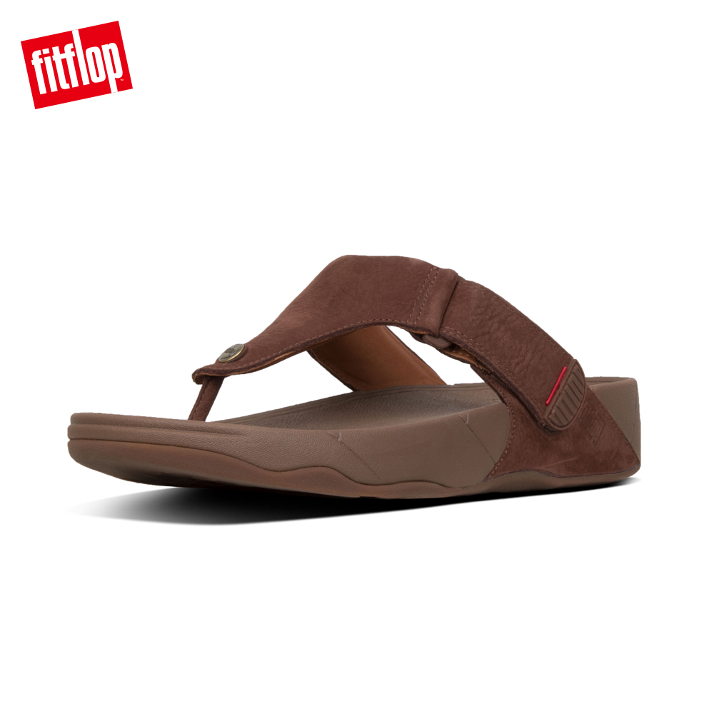 FitFlop TRAKK II LEATHER TOE-THONG-巧克力棕