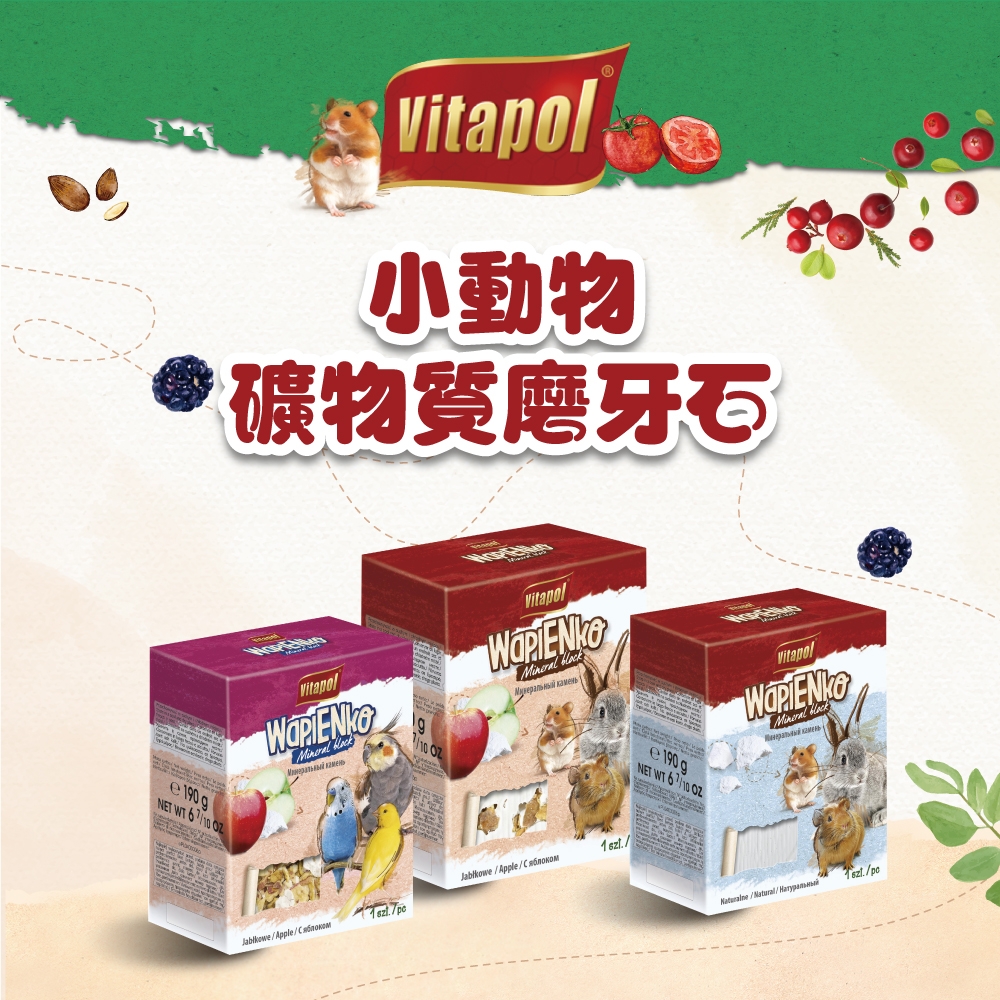 【Vitapol維他寶】小動物磨牙石(原味﹑柑橘﹑蘋果﹑蔬菜) 190g x2盒