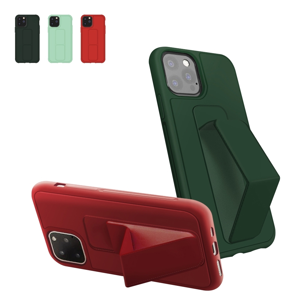 iPhone 12 手機殼 強力 磁吸式 純色 支架 立架手機殼 松針綠 (iPhone12手機殼 iPhone12保護殼 )