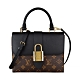 LV M44141 LOCKY BB花紋LOGO Monogram帆布扣式手提斜背包(黑) product thumbnail 1