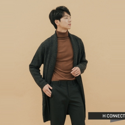 H:CONNECT 韓國品牌 男裝 - 翻領雙口袋針織外套  - 黑