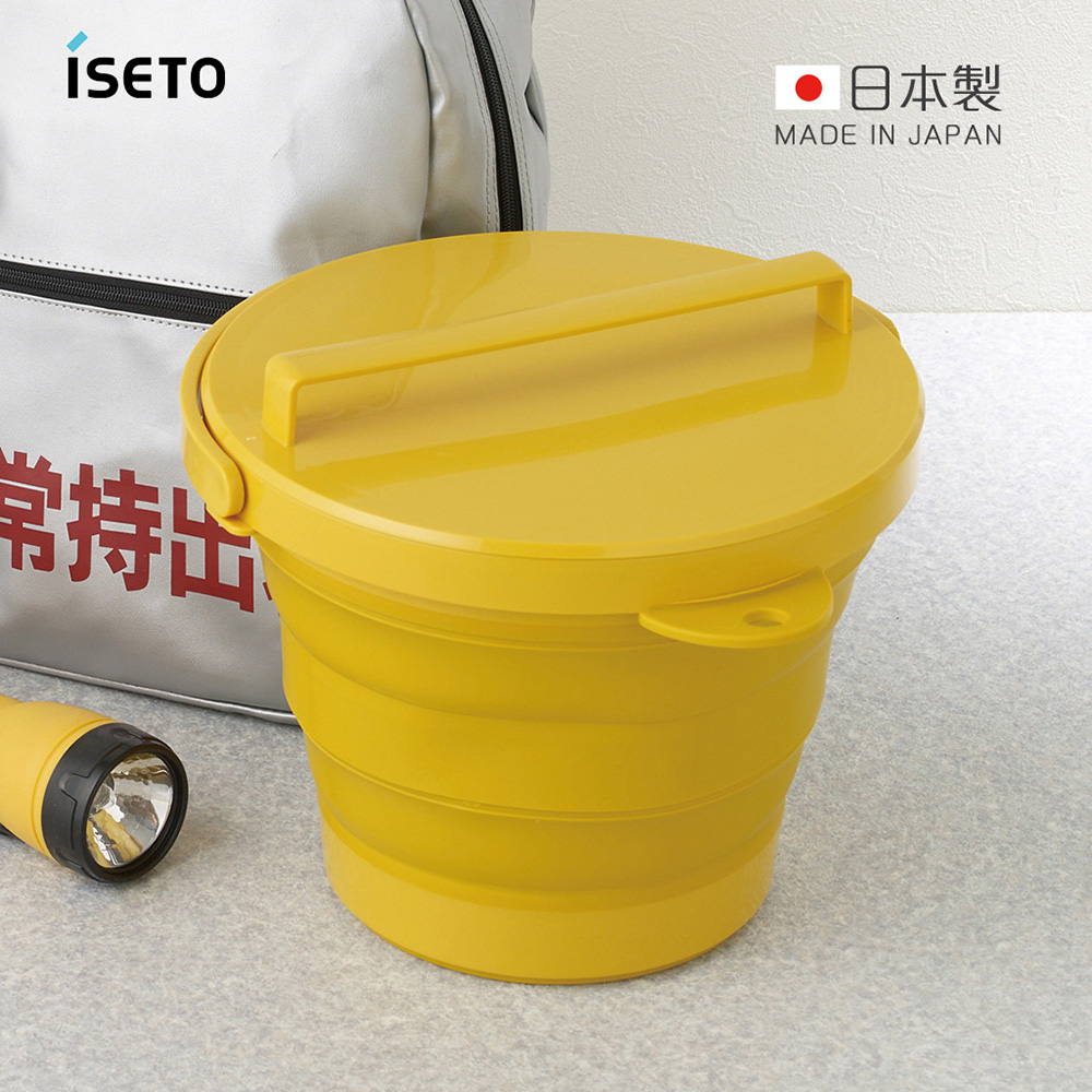 【日本ISETO】日製伸縮折疊式防滑水桶(附蓋子)-8L product image 1