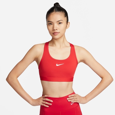 Nike AS SWOOSH BRA PAD 女款黑色中度支撐韻律瑜珈慢跑訓練運動內衣BV3637-010, NIKE