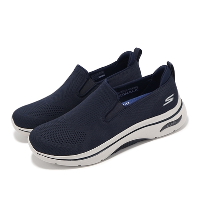 Skechers 休閒鞋 Go Walk Arch Fit 2-Melodious 1 男鞋 藍 灰 緩衝 健走鞋 216518NVY