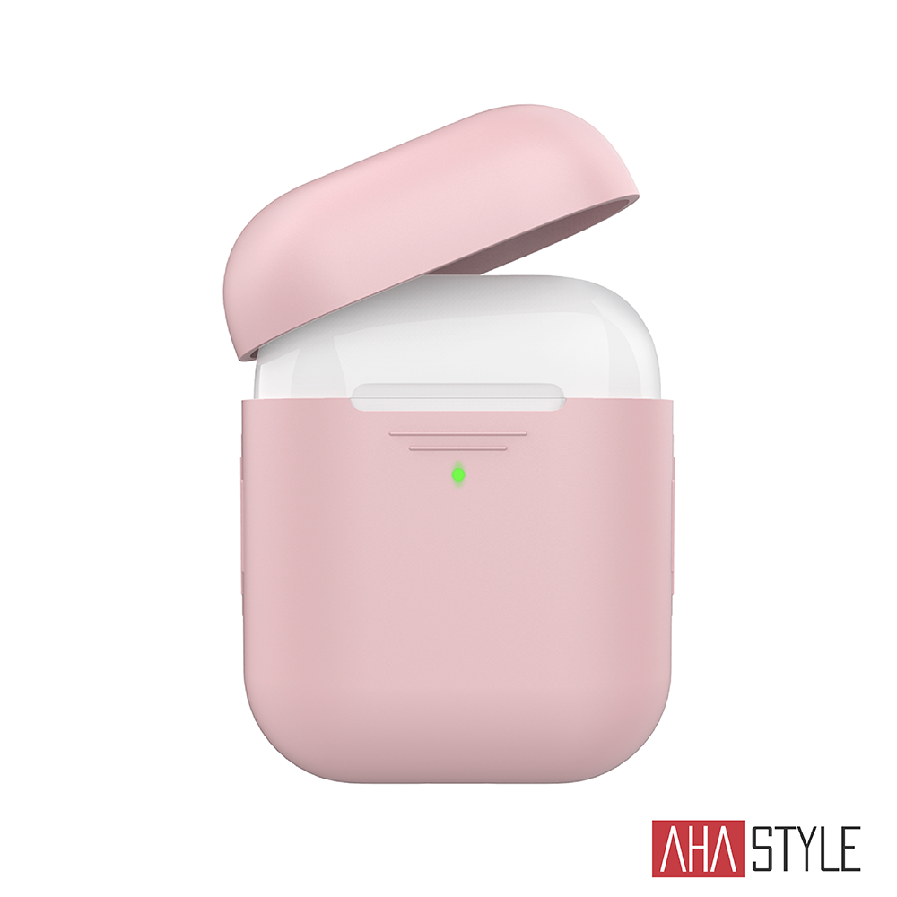 AHAStyle AirPods 1&2代矽膠保護套-粉色 1.4mm超薄款