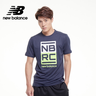 【New Balance】NB ICEX 印花短袖_男性_深藍_AMT01235ELR