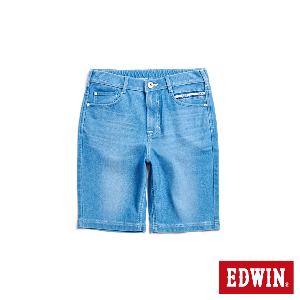 EDWIN 迦績 EJ3冰河玉寬鬆短褲-女-石洗藍