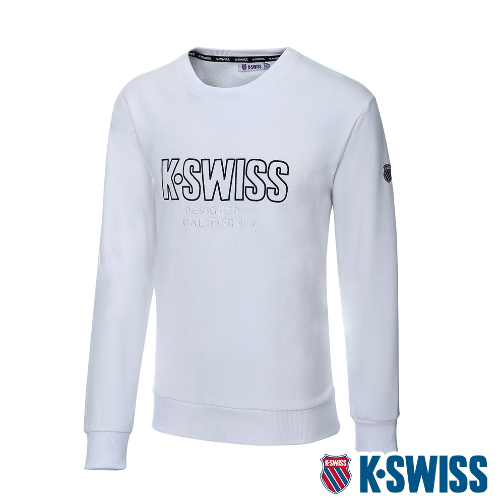 K-SWISS K-Swiss Sweatshirt刷毛圓領上衣-男-白