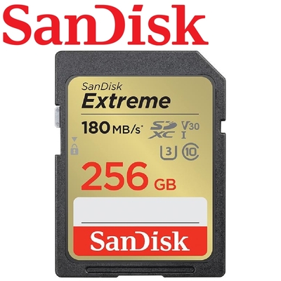 SanDisk 256GB 180MB/s Extreme U3 SDXC UHS-I V30 記憶卡