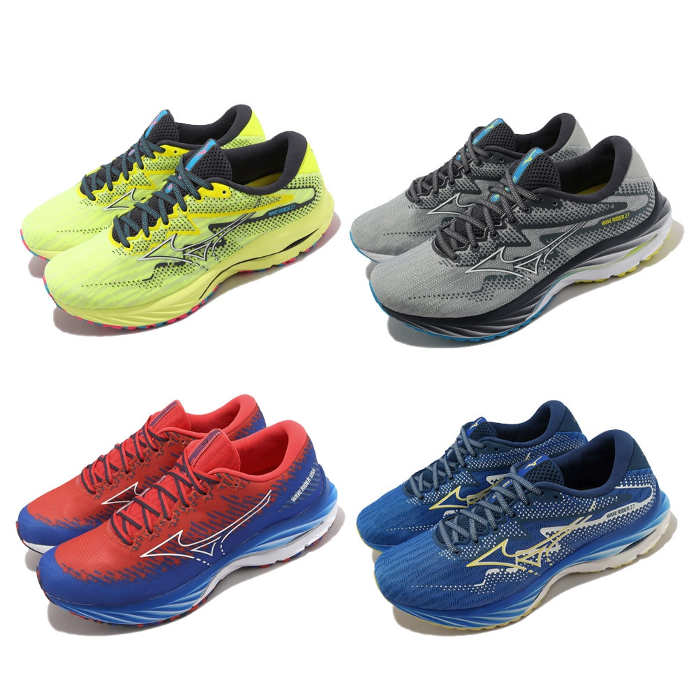 Mizuno 慢跑鞋 Wave Rider 27 男鞋 黃 藍 避震 波浪片 運動鞋 美津濃 J1GC2303-04