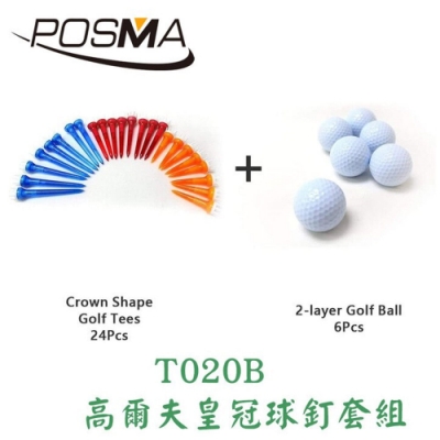 POSMA 高爾夫皇冠球釘套組 24入 T020B