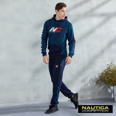 NAUTICA男裝 COMPETITION長條品牌LOGO休閒褲-藍