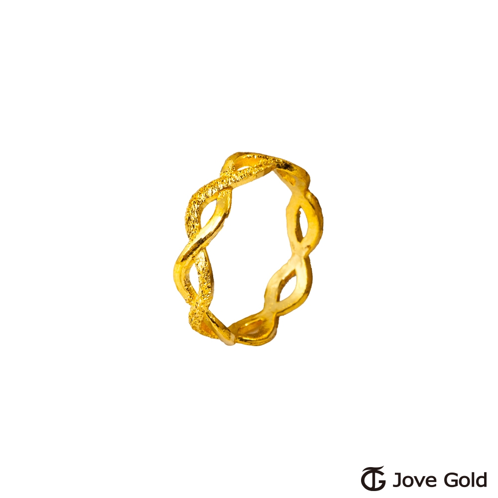 JoveGold漾金飾 幸福依偎黃金戒指-固定圍