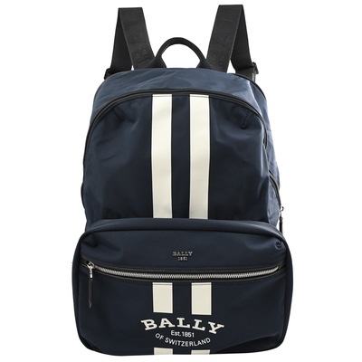 BALLY FIXIE品牌LOGO尼龍拉鍊三用手提/斜背/後背包(深藍)