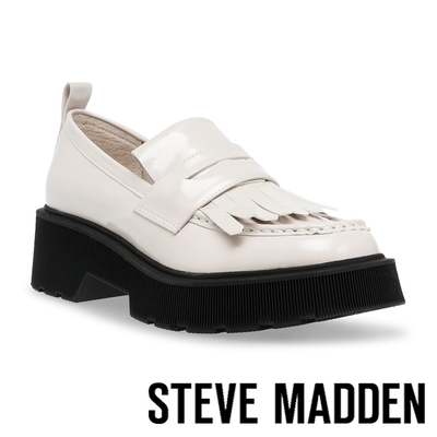 STEVE MADDEN-MARLEIGH 皮革流蘇厚底樂福鞋-米杏色