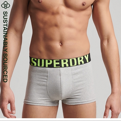 SUPERDRY 男裝 內褲 短版 TRUNK DUAL LOGO 2入 炭灰/灰