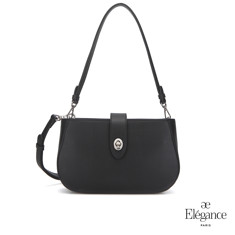 【Elegance】EUDORA 轉鎖小側背包-黑色