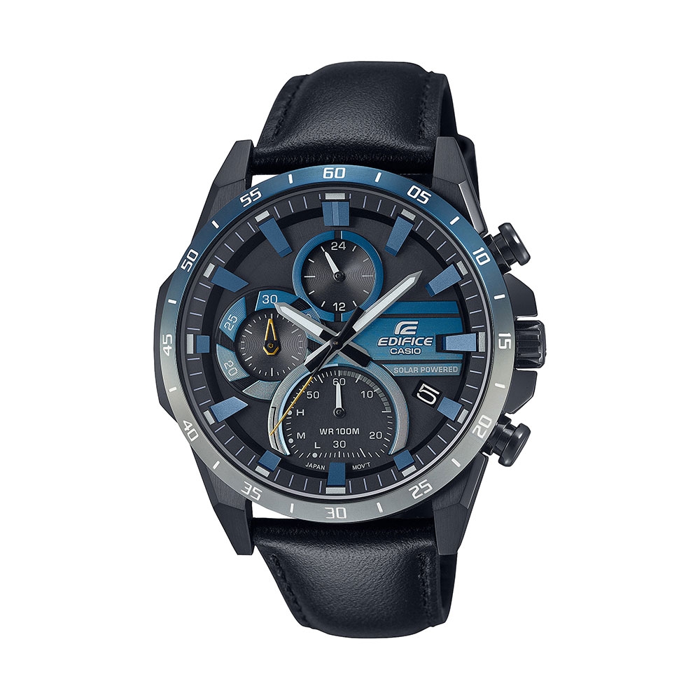 CASIO卡西歐 EDIFICE 深藍夜空 太陽能電力 三針三眼 計時碼錶 賽車 EQS-940NL-1A_49.5mm