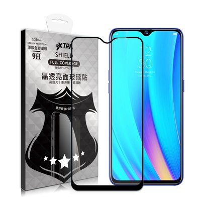 VXTRA 全膠貼合 realme 3 Pro 滿版疏水疏油9H鋼化頂級玻璃膜(黑)