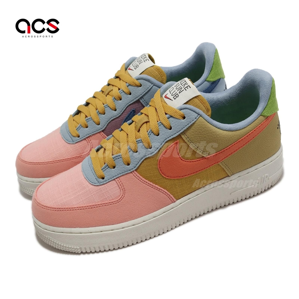 Nike 休閒鞋Air Force 1 07 LV8 NN 男女鞋Sun Club 黃粉紅撞色鴛鴦