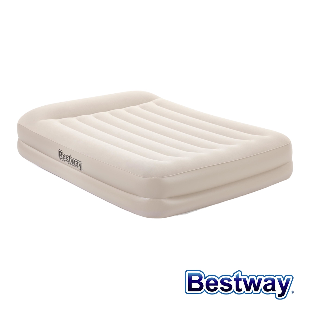 凡太奇 Bestway 雙人舒適型加厚自動充氣床-米白 67697E