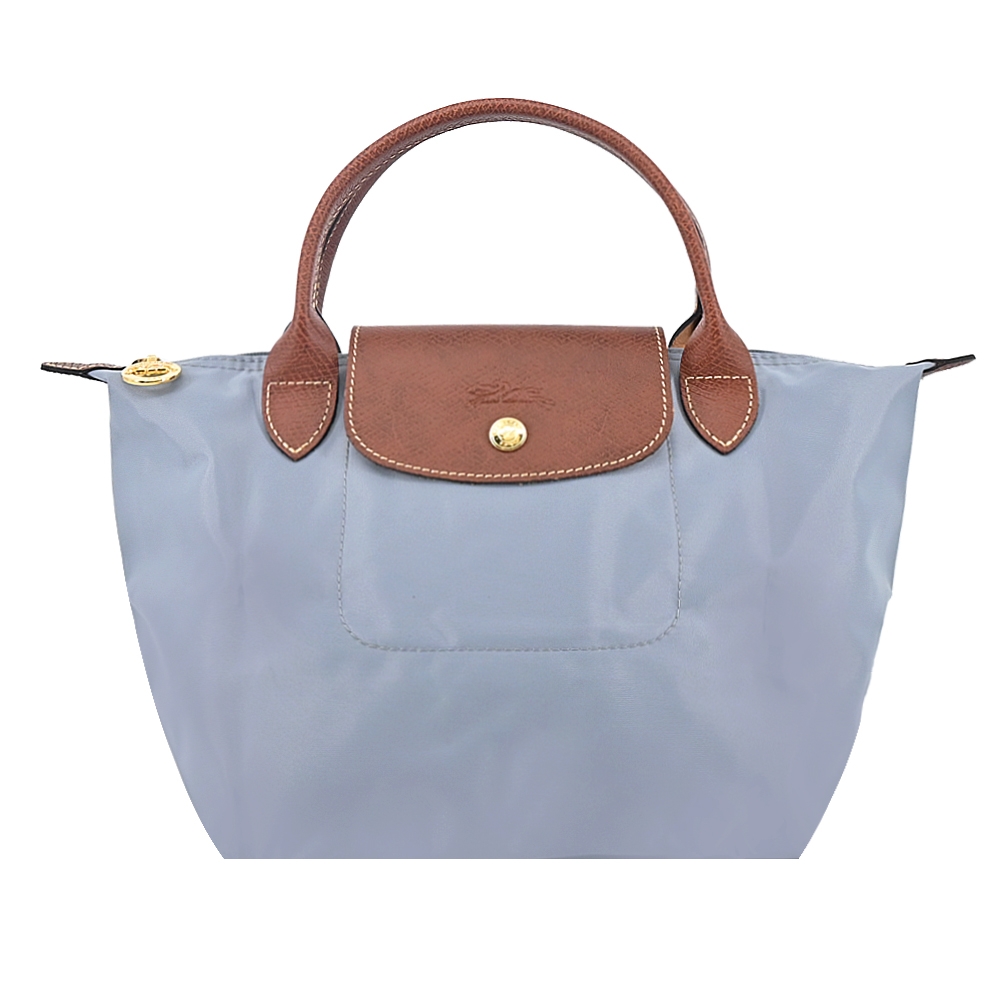 LONGCHAMP LE PLIAGE系列短把再生尼龍摺疊水餃包(小/鋼灰)LONGCHAMP