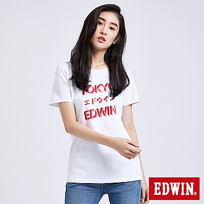 EDWIN 東京系列3M燈管TOKYO短袖T恤-女-白色