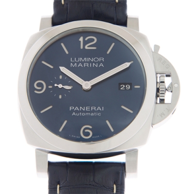 PANERAI 沛納海 Luminor Marina PAM01313自動上鍊藍面藍皮帶款x44mm