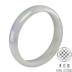 【漢石齋】天然翡翠A貨 手鐲玉鐲 淺春帶彩種(手圍18.8/版寬13.4mm)