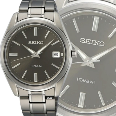 SEIKO 精工 CS系列/鈦金屬碳灰面石英錶40㎜ SK004(SUR375P1/6N52-00B0D)