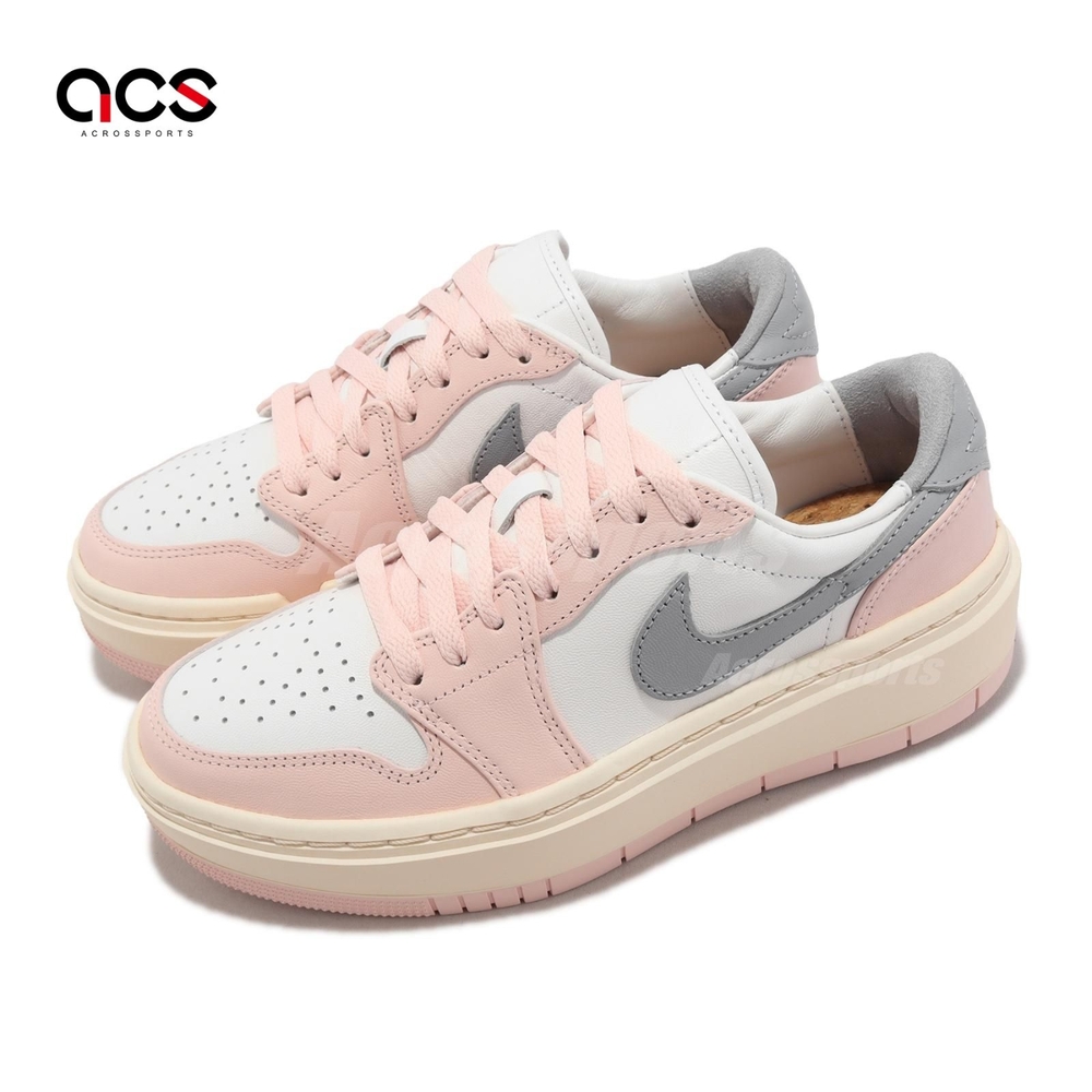 Nike 休閒鞋Wmns Air Jordan 1 Elevate Low 女鞋白粉厚底增高AJ1