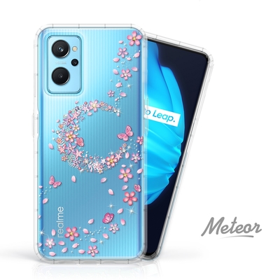 Meteor realme 9i 奧地利水鑽彩繪防摔殼 - 櫻月