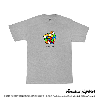 American Explorer 美國探險家 印花T恤(客製商品無法退換) 圓領 美國棉 T-Shirt 獨家設計款 棉質 短袖 -魔術方塊