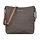 MK MICHAEL KORS JET SET TRAVEL金屬字母LOGO滿版印花設計PVC拉鍊斜背郵差包(深棕) product thumbnail 1