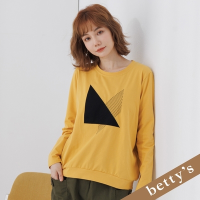 betty’s貝蒂思 幾何圖形圓領長袖T-shirt(黃色)