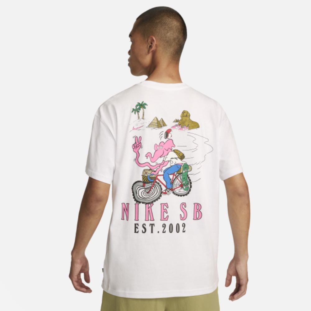 NIKE 上衣 男款 短袖上衣 運動 寬鬆版型 AS M NK SB TEE BIKE DAY 白 FJ1142-100