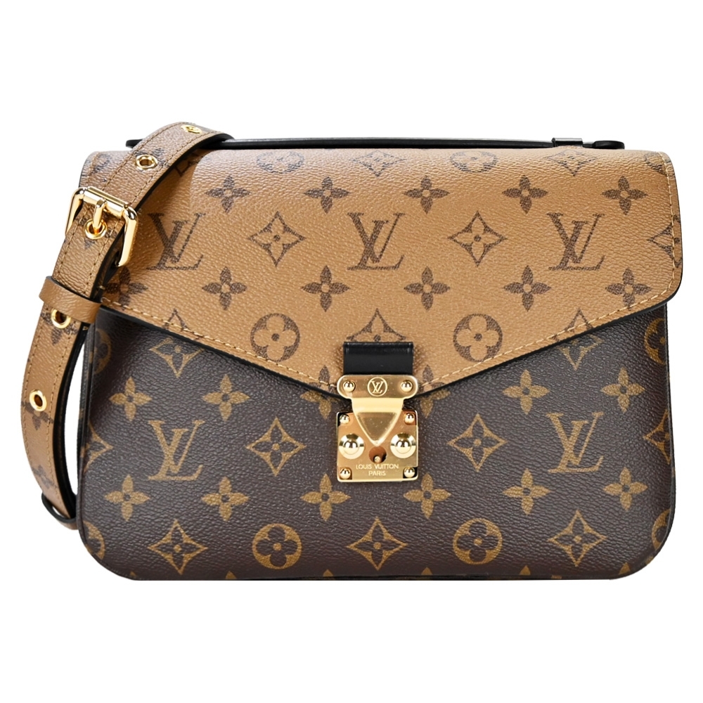 Louis Vuitton Pochette Métis 帆布印花S型扣鎖手提斜背包(焦糖x卡其棕)