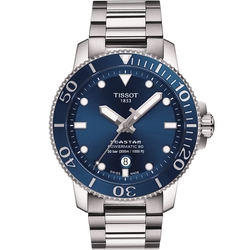 TISSOT 天梭 官方授權 Seastar 海星陶瓷表圈300米潛水機械錶T1204071104103 送禮推薦