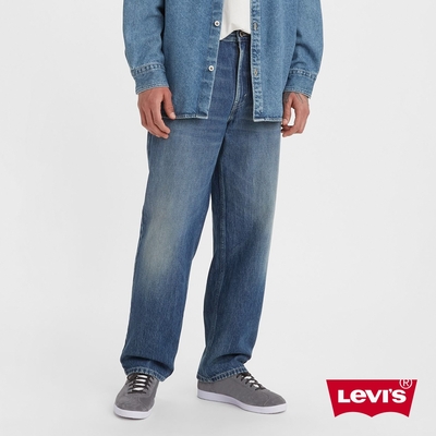 Levis Silver Tab銀標系列 男款 廓形寬直筒牛仔褲 / 精工深藍染刷白