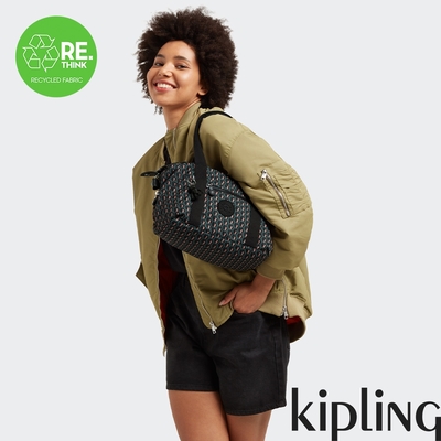Kipling 立體K字母撞粉色手提側背包-ART MINI