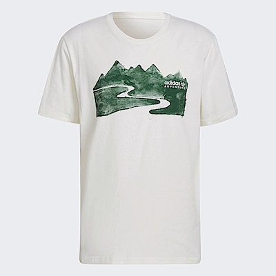 Adidas Adv Mtn Ink Tee [HF4769] 男 短袖 上衣 T恤 休閒 山脈 戶外 棉 愛迪達 米白